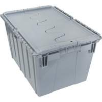 Contenant de distribution en plastique avec dessus basculant, 21,65" x 15,5" x 12,5", Gris NTL Industrial