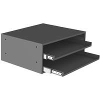 Large Slide Rack for Compartment Box Cabinets, Steel, 2 Slots, 20" W x 15-15/16" D x 8-3/16" H, Grey CG146 | NTL Industrial