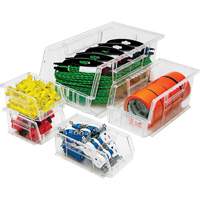 Crystal Clear Ultra Bins, 8-1/4" W x 7" H x 14-3/4" D, Clear NTL Industrial