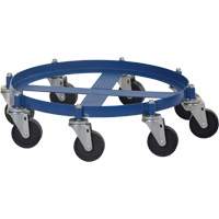 Octagon Drum Dolly, Steel, 2000 lbs. Capacity, 27-1/16" Diameter, Cast Iron Casters DC782 | NTL Industrial