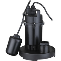 Thermoplastic Submersible Sump Pump, 2560 GPH, 115 V, 4.6 A, 1/3 HP DC843 | NTL Industrial