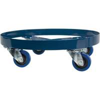 Chariot pour baril, Acier, Capacit&eacute;e 1400 lb, Diam&egrave;tre 24", Roue en &eacute;lastique bleu NTL Industrial