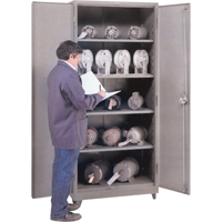 Heavy Gauge Storage Cabinets, Steel, 3 Shelves, 60" H x 36" W x 21" D, Grey FB012 | NTL Industrial