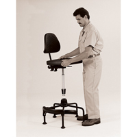 Si&egrave;ges industriels, Stationnaire, Ajustable, 38" - 45", Polyur&eacute;thane Si&egrave;ge, Noir NTL Industrial