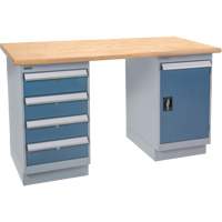 Pre-Designed Workbench, Door & Drawers, 2500 lbs. Cap., 72" W x 30" D, 34" H NTL Industrial