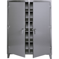 Armoires &agrave; double rangement, Acier, 8 Tablettes, 72" h x 48" la x 24" P, Gris fonc&eacute; NTL Industrial
