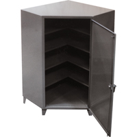 Corner Cabinets, Steel, 4 Shelves, 72" H x 48" W x 24" D, Grey FG850 | NTL Industrial