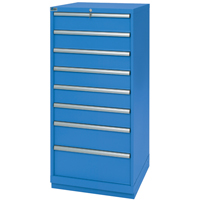 Drawer Cabinets, 8 Drawers, 28-1/4" W x 28-1/2" D x 59-1/2" H, Bright blue NTL Industrial