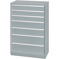 Drawer Cabinets, 7 Drawers, 40-1/4" W x 22-1/2" D x 59-1/2" H, Grey NTL Industrial