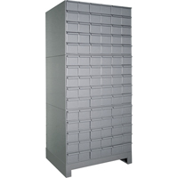 Industrial Drawer Cabinets With Base, 90 Drawers, 34-1/8" W x 12-1/4" D x 69-1/8" H, Grey NTL Industrial