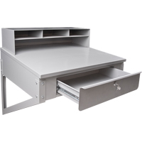 Wall-Mounted Shop Desk, 34-1/2" W x 28" D x 31" H, Grey FI518 | NTL Industrial