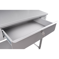 Open Floor Style Shop Desk, 34-1/2" W x 30" D x 53" H, Grey FI519 | NTL Industrial