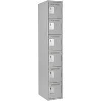 Clean Line Lockerettes, 6 -tier, 12" x 18" x 72", Steel, Grey, Rivet (Assembled) NTL Industrial