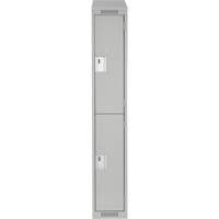 Casiers Clean Line, 2 niveaux, 12" x 18" x 78", Acier, Gris, Rivet (assembl&eacute;) NTL Industrial