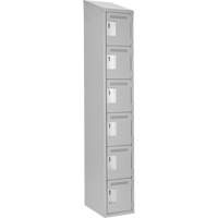Clean Line Lockerette , 6 -tier, 12" x 18" x 78", Steel, Grey, Rivet (Assembled) NTL Industrial