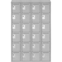 Clean Line Lockerette , 6 -tier, Bank of 4, 48" x 18" x 78", Steel, Grey, Rivet (Assembled) NTL Industrial