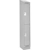 Casiers Clean Line, 2 niveaux, 12" x 18" x 82", Acier, Gris, Rivet (assembl&eacute;) NTL Industrial