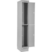 Clean Line Lockers, 2 -tier, Bank of 4, 48" x 18" x 76", Steel, Grey, Rivet (Assembled) NTL Industrial