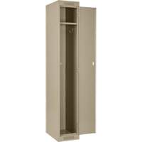 Clean Line Lockers, Bank of 4, 60" x 15" x 72", Steel, Beige, Rivet (Assembled) NTL Industrial
