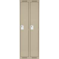 Clean Line Lockers, Bank of 2, 30" x 15" x 72", Steel, Beige, Rivet (Assembled) NTL Industrial
