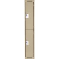 Casiers Clean Line, 2 niveaux, 12" x 18" x 72", Acier, Beige, Rivet (assembl&eacute;) NTL Industrial