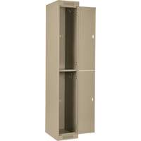 Casiers Clean Line, 2 niveaux, Bloc de 4, 48" x 18" x 72", Acier, Beige, Rivet (assembl&eacute;) NTL Industrial