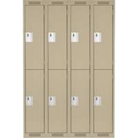 Casiers Clean Line, 2 niveaux, Bloc de 4, 48" x 18" x 72", Acier, Beige, Rivet (assembl&eacute;) NTL Industrial