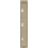 Casiers Clean Line, 3 niveaux, 12" x 18" x 78", Acier, Beige, Rivet (assembl&eacute;) NTL Industrial