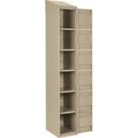 Clean Line Lockerette, 6 -tier, Bank of 4, 48" x 18" x 78", Steel, Beige, Rivet (Assembled) NTL Industrial