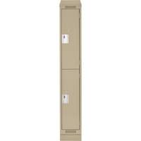 Casiers Clean Line, 2 niveaux, 12" x 18" x 82", Acier, Beige, Rivet (assembl&eacute;) NTL Industrial