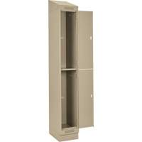 Clean Line Lockers, 2 -tier, Bank of 4, 48" x 18" x 82", Steel, Beige, Rivet (Assembled) NTL Industrial