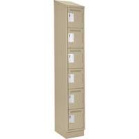Petits casiers Clean Line, 6 niveaux, 12" x 18" x 82", Acier, Beige, Rivet (assembl&eacute;) NTL Industrial
