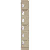 Petits casiers Clean Line, 6 niveaux, 12" x 18" x 82", Acier, Beige, Rivet (assembl&eacute;) NTL Industrial