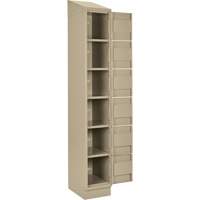 Clean Line Lockerette , 6 -tier, Bank of 4, 48" x 18" x 82", Steel, Beige, Rivet (Assembled) NTL Industrial