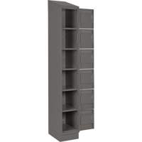 Clean Line Lockerette, 6 -tier, Bank of 4, 48" x 18" x 82", Steel, Charcoal, Rivet (Assembled) NTL Industrial