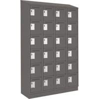 Clean Line Lockerette, 6 -tier, Bank of 4, 48" x 18" x 82", Steel, Charcoal, Rivet (Assembled) NTL Industrial