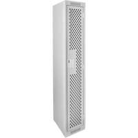 Clean Line Lockers, 12" x 12" x 72", Steel, Grey, Rivet (Assembled), Perforated NTL Industrial
