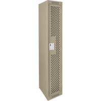 Clean Line Lockers, 12" x 12" x 72", Steel, Beige, Rivet (Assembled), Perforated NTL Industrial