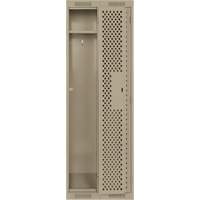 Clean Line Lockers, Bank of 2, 24" x 12" x 72", Steel, Beige, Rivet (Assembled), Perforated NTL Industrial