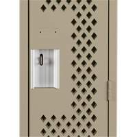 Clean Line Lockers, Bank of 2, 24" x 12" x 72", Steel, Beige, Rivet (Assembled), Perforated NTL Industrial