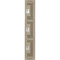 Casiers Clean Line, 3 niveaux, 12" x 12" x 72", Acier, Beige, Rivet (assembl&eacute;), Perfor&eacute; NTL Industrial