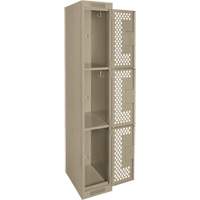 Casiers Clean Line, 3 niveaux, 12" x 12" x 72", Acier, Beige, Rivet (assembl&eacute;), Perfor&eacute; NTL Industrial