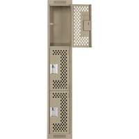 Casiers Clean Line, 3 niveaux, 12" x 12" x 72", Acier, Beige, Rivet (assembl&eacute;), Perfor&eacute; NTL Industrial
