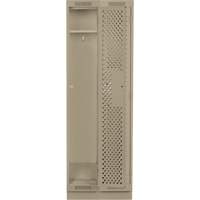Clean Line Lockers, Bank of 2, 24" x 15" x 76", Steel, Beige, Rivet (Assembled), Perforated NTL Industrial