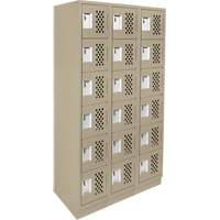 Assembled Lockerettes Clean Line Perforated Economy Lockers, 6 -tier, Bank of 3, 18" x 72" x 12", Steel NTL Industrial