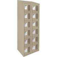 Clean-Line Perforated Lockerette, 6 -tier, Bank of 2, 15" x 72" x 12", Steel NTL Industrial