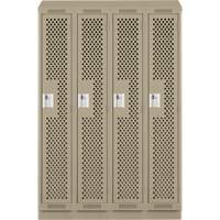 Casiers Clean Line, Bloc de 4, 48" x 18" x 82", Acier, Beige, Rivet (assembl&eacute;), Perfor&eacute; NTL Industrial