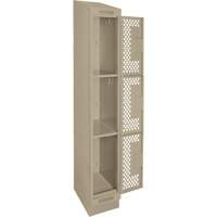 Casiers Clean Line, 3 niveaux, 12" x 18" x 82", Acier, Beige, Rivet (assembl&eacute;), Perfor&eacute; NTL Industrial