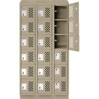 Clean-Line Perforated Lockerette, 6 -tier, Bank of 3, 12" x 72" x 12", Steel NTL Industrial