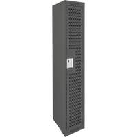 Clean Line Lockers, 12" x 12" x 72", Steel, Charcoal, Rivet (Assembled), Perforated NTL Industrial